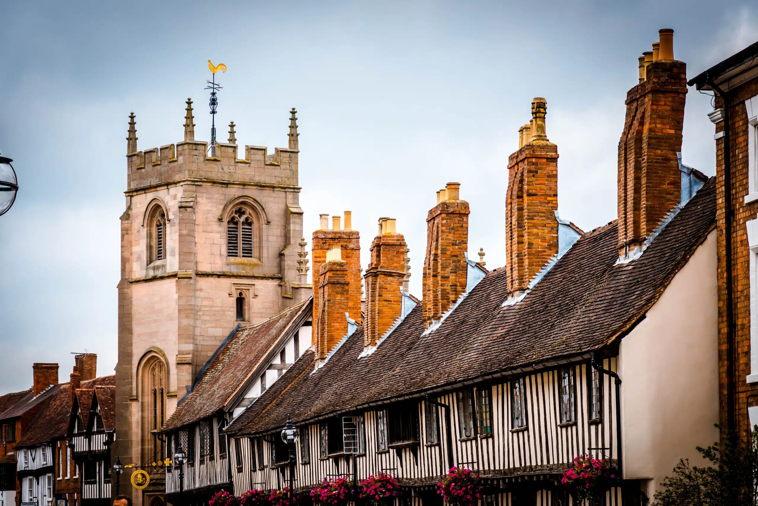 Stratford,Upon,Avon,,United,Kingdom,,08.10.2021:,Old,Houses',Roof,And